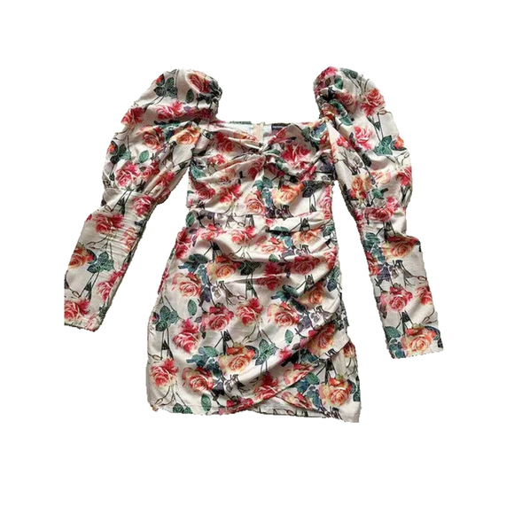 Flowers Dresses & Skirts - Floral Puff Sleeve Midi Dress